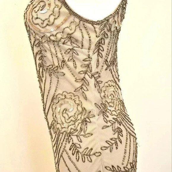 PRELUDE 💯 Rayon Beaded Sequin Evening Dress Size 4 - Picture 7 of 14